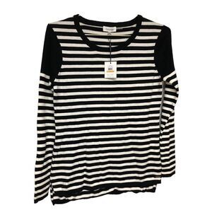 NWT Calvin Klein Black and White Striped Blouse